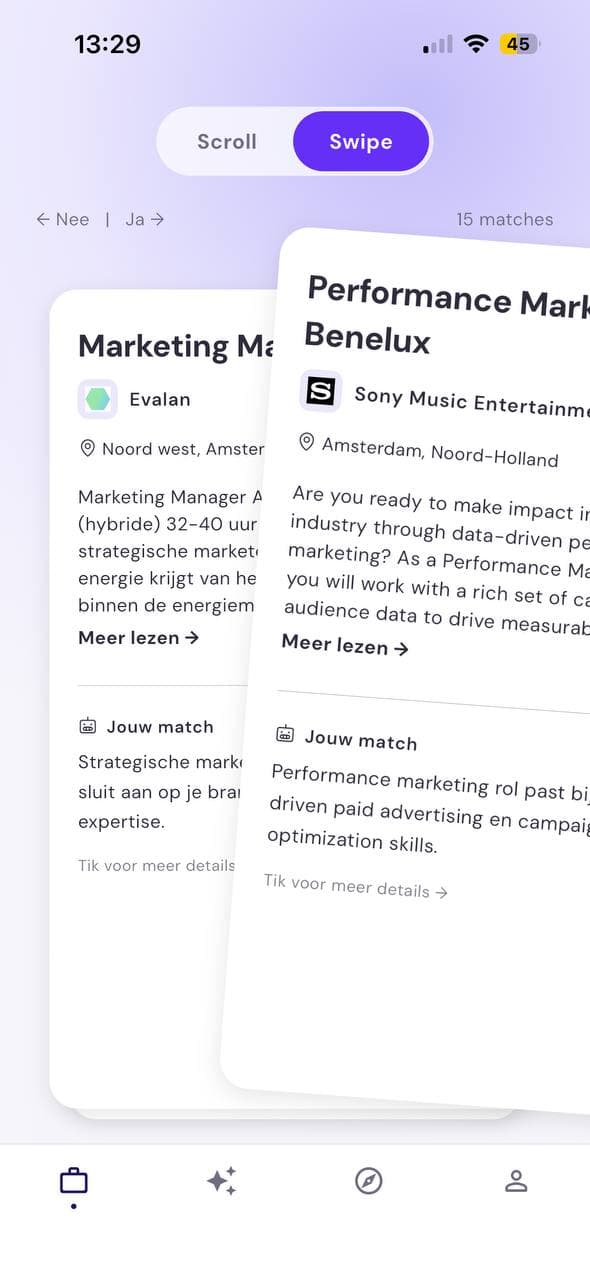 Swipe and apply with AI